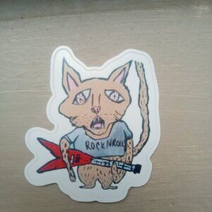 Sticker Rock N Roll Cat